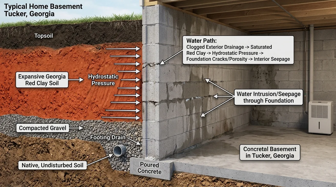 Why Scottdale's Red Clay Soil Makes Water Damage Worse